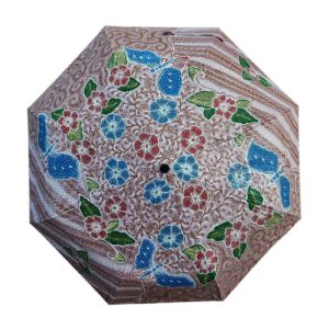 Regular Hand-drawn Batik Umbrella – Water-repellent & UV-protective, with batik artwork painted directly on the canopy