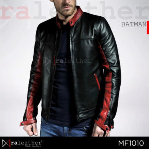 Batman inspired leather jacket MF1010 made from genuine sheepskin leather
