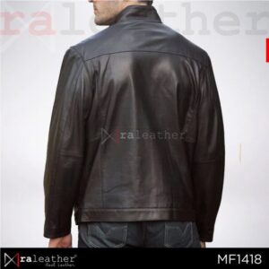 men’s leather hoodie jacket MF1526 genuine sheepskin RA Leather