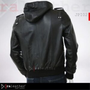 premium hoodie leather jacket men streetwear casual urban style design