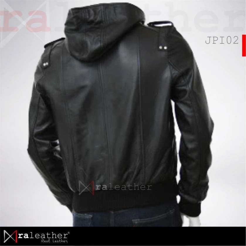 Leather Hoodie Jacket JPI02 – RA Leather 100 Sheepskin Garut premium hoodie leather jacket men streetwear casual urban style design