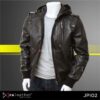 men’s leather hoodie jacket JPI02 genuine sheepskin RA Leather Garut