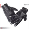 RA Leather GB2510 mens full finger textured genuine leather gloves elegant decorative stitching front view