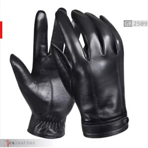 Black full finger leather gloves RA Leather GB2509 motorcycling outdoor formal wear genuine leather