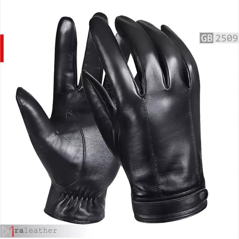 Leather gloves1 Black full finger leather gloves RA Leather GB2509 motorcycling outdoor formal wear genuine leather