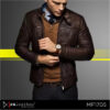 RA Leather MF1705 mens 100 percent genuine Garut sheep leather jacket stylish design front view