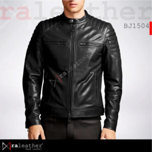 Men's Belstaff inspired biker jacket RA Leather BJ1504 genuine Garut sheep leather motorcycle style