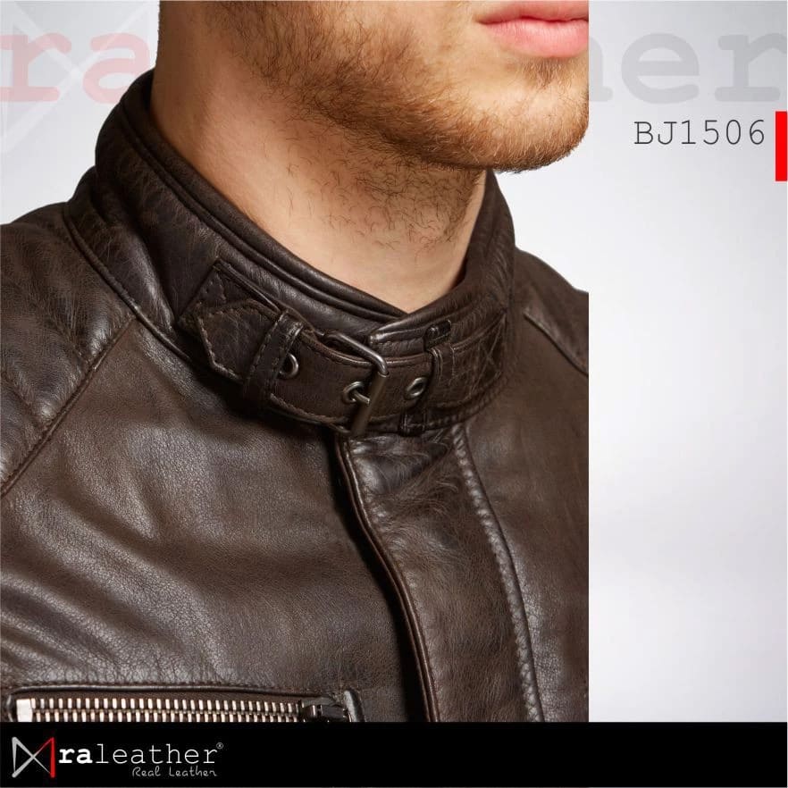 Men’s Biker Leather Jacket BJ1506 – Premium Genuine Sheepskin RA Leather Garut