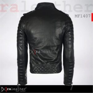 Stylish masculine leather jacket for motorcycle and streetwear fashion