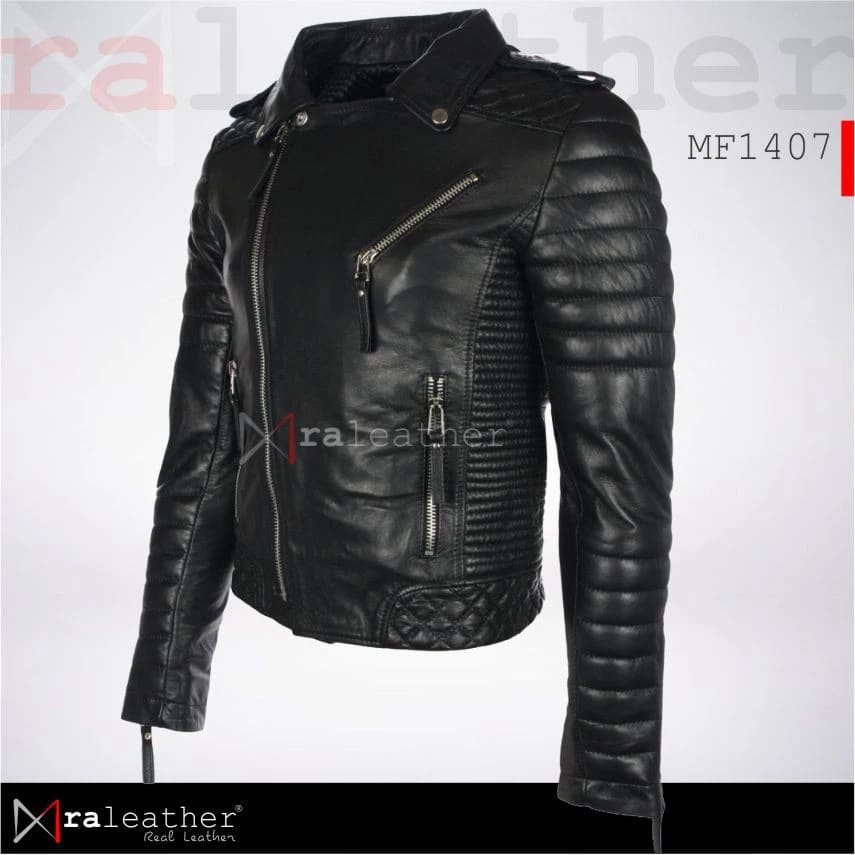 Men’s Biker Leather Jacket MF1407 – 100 Genuine Sheepskin RA Leather Garut1 Handmade RA Leather jacket from Garut Indonesia premium biker style