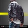 Men’s biker leather jacket MF1407 made from genuine sheepskin leather