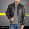 Men’s bomber leather jacket MF1808 made from genuine sheepskin leather
