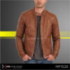 RA Leather MF1528 mens casual leather jacket 100 percent genuine Garut sheep leather black front view