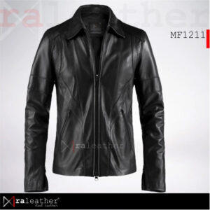 Men's casual stylish leather jacket RA Leather MF1211 genuine Garut sheep leather everyday wear