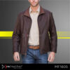 Men's dark brown and light brown two tone leather jacket RA Leather MF1605 elegant style genuine Garut sheep leather