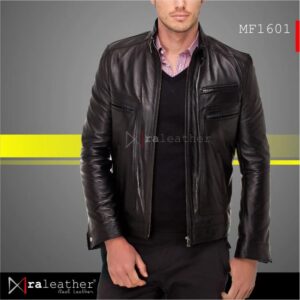 Men’s leather jacket MF1601 made from genuine sheepskin leather RA Leather