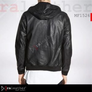 premium hoodie leather jacket men streetwear casual fashion style