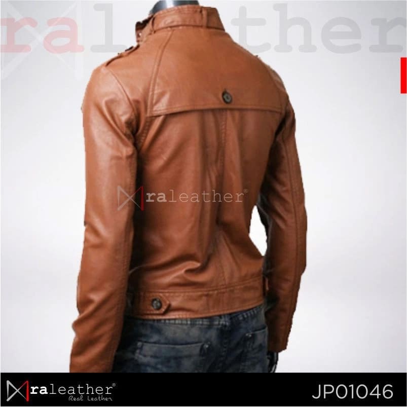 Slim Fit Leather Jacket JP01046 – RA Leather Sheepskin Garut men slim fit leather jacket JP01046 genuine sheepskin RA Leather