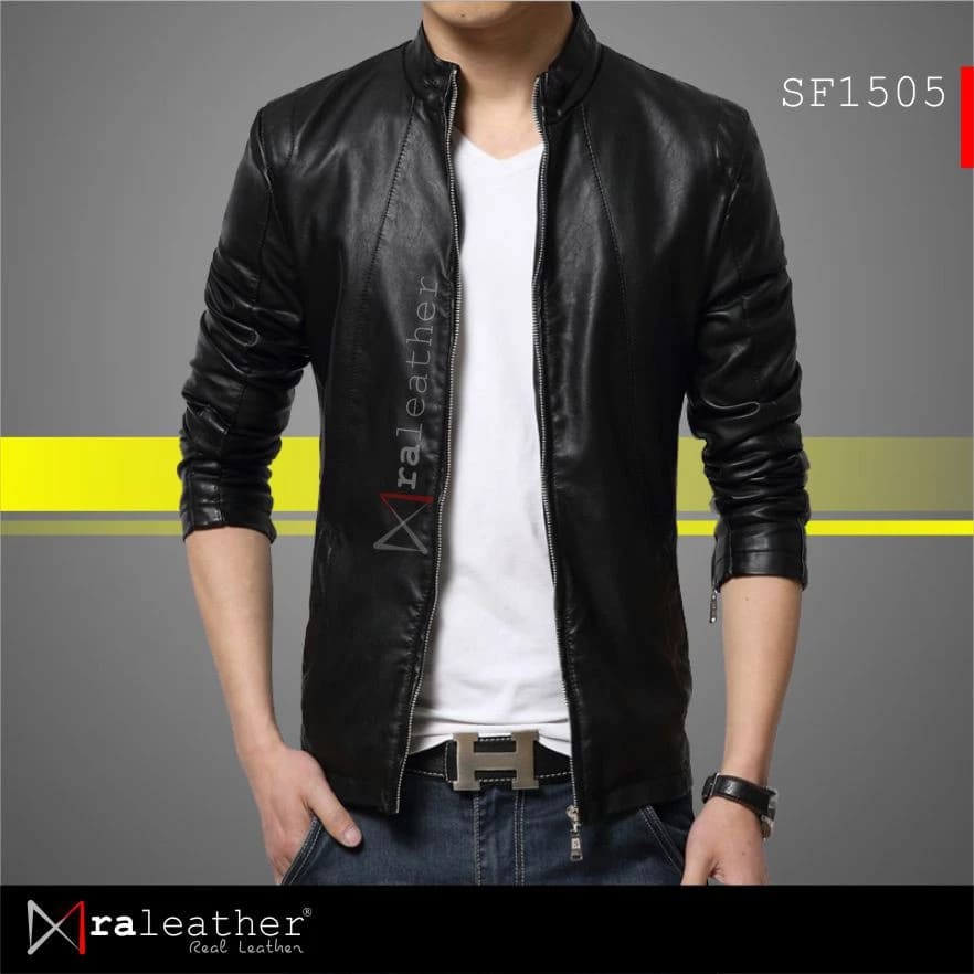 Slim Fit Leather Jacket SF1505 – RA Leather 100 Sheepskin Garut1 Handmade RA Leather jacket from Garut Indonesia modern slim design