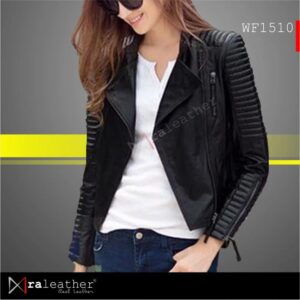 elegant women leather jacket modern fit stylish feminine design detail