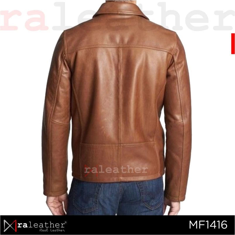 men’s formal leather jacket1 Men's formal leather jacket RA Leather MF1416 genuine Garut sheep leather business occasion wear