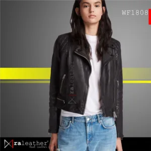 Street style women leather jacket WF1808 RA Leather Garut outfit