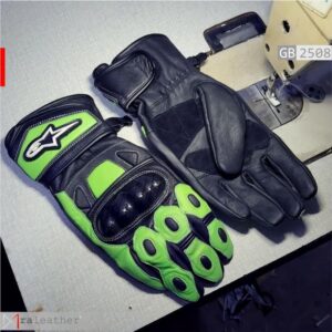 RA Leather GB2508 riding gloves with protective knuckle guard and sporty design