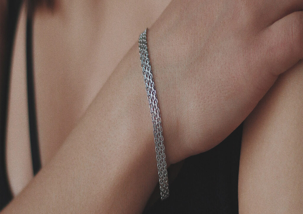 boho style bali silver bracelet jewelry worn on wrist natural lighting