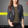 Slim fit women leather jacket WF1815 edgy stylish design