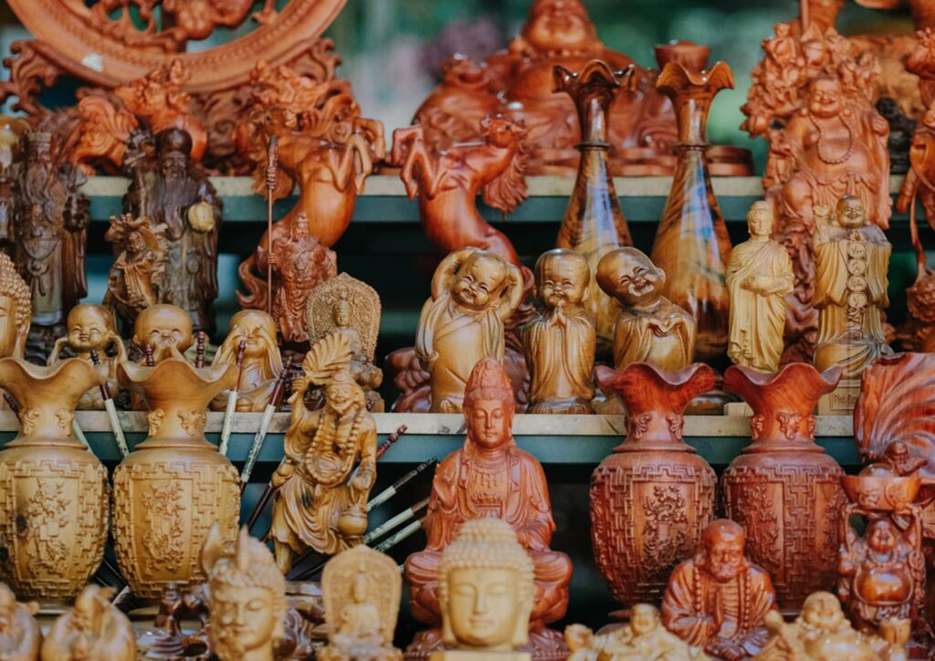 Balinese wood carving handmade home decor with traditional artistic design