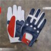 Vintage full-finger leather motorcycle gloves RA Leather GB2502 classic style design