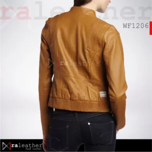 Women’s slim fit leather jacket RA Leather WF1206 made from premium sheepskin leather
