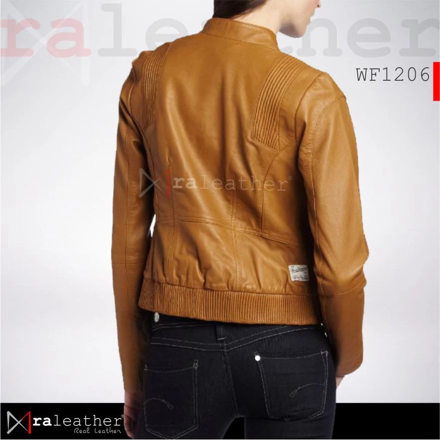 elegant-women-genuine-sheepskin-jacket-wf1206.jpg Women’s slim fit leather jacket RA Leather WF1206 made from premium sheepskin leather