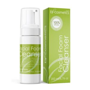 Gentle face wash removing makeup and impurities