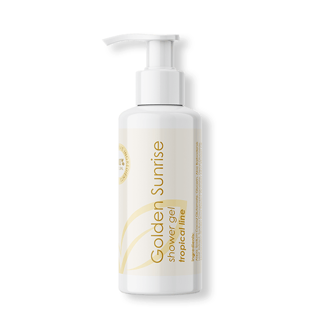 Golden Sunrise Tropical Shower Gel Natural Body Wash natural shower gel with tropical frangipani aroma