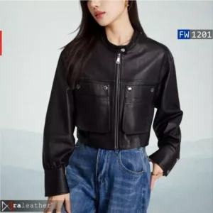Urban fashion women leather jacket WF1201 outfit look