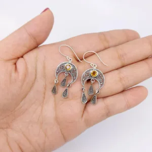 Lightweight handmade crescent moon earrings for women