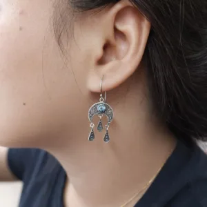 Minimalist lunar earrings with bohemian design