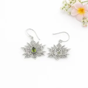 Elegant handmade lotus earrings symbolizing purity and enlightenment