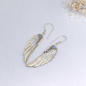 Elegant guardian angel wing earrings in bohemian style