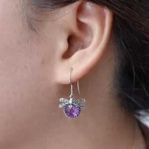 Handmade sterling silver dragonfly earrings inspired by nature