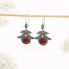 Vintage style silver leaf earrings for everyday wear