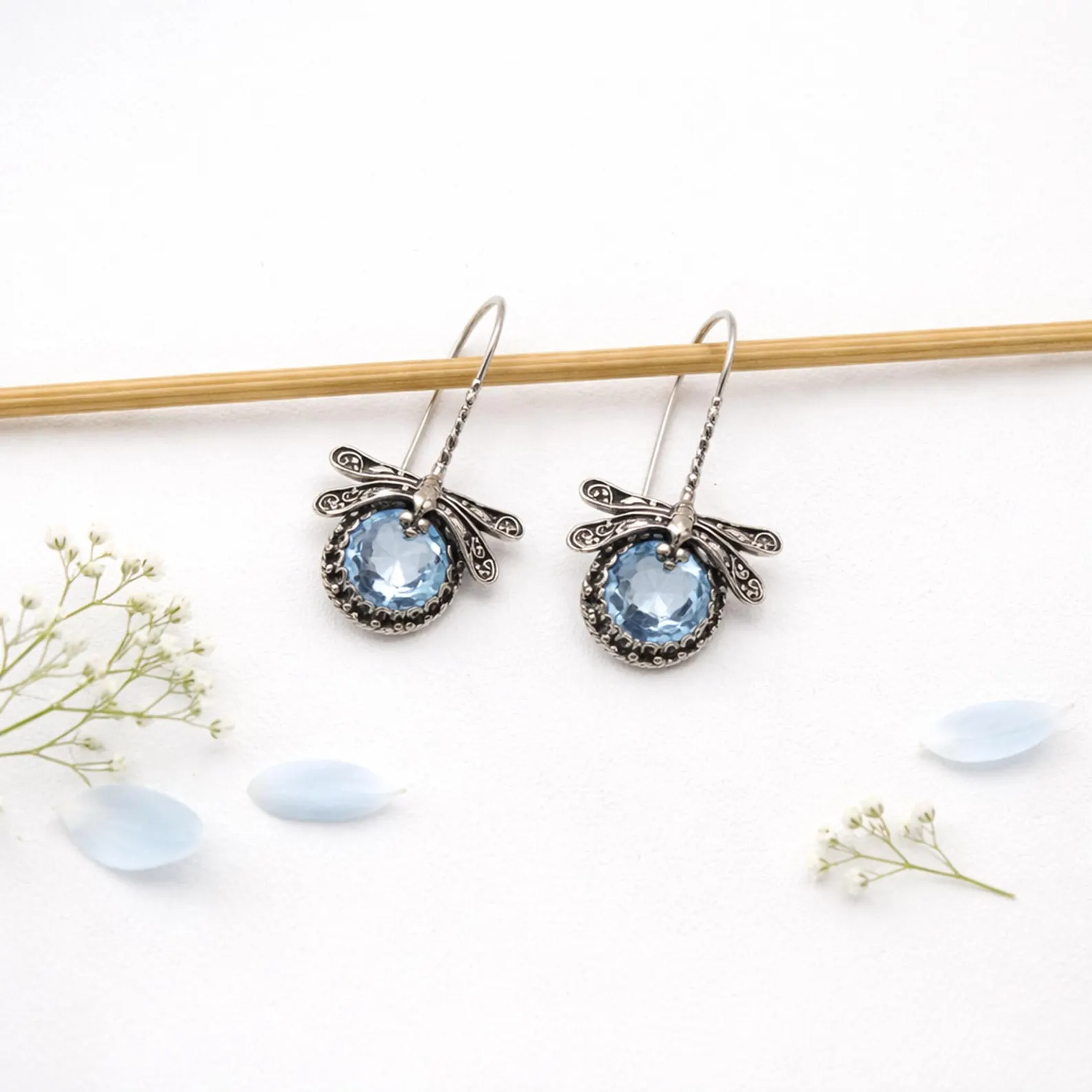 Boho Dragonfly Earrings Side View