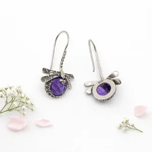 Boho nature inspired dragonfly jewelry in sterling silver