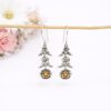 Handmade sterling silver flower garden earrings inspired by nature
