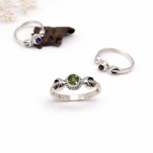 Artisan crafted moon inspired silver ring symbolic jewelry piece