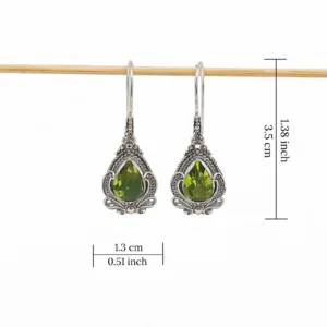 Handmade sterling silver vintage gemstone dangle earrings boho style