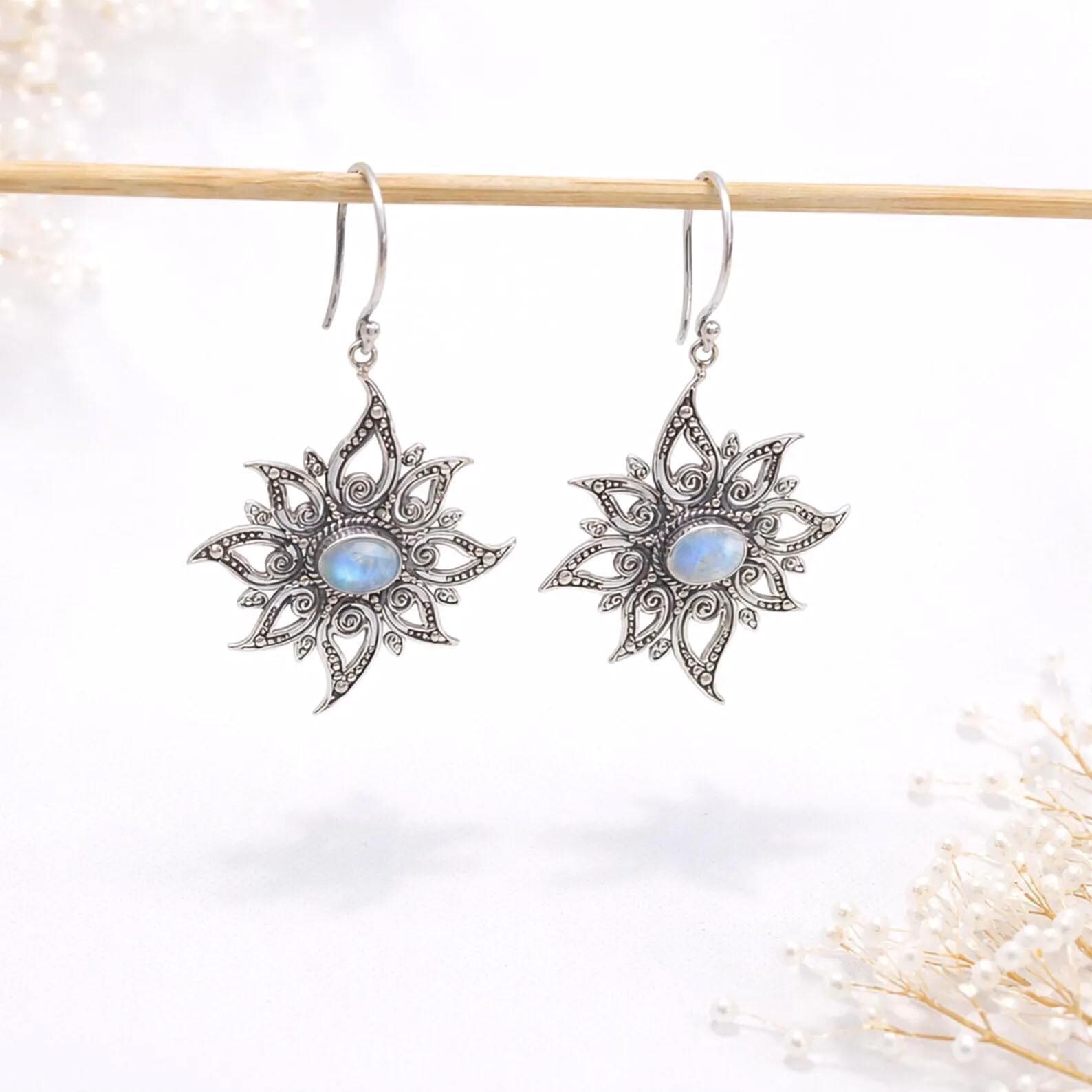 Boho Sun Jewelry Handmade Bali Style Minimalist sterling silver sun jewelry for everyday wear