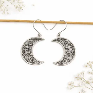 Elegant crescent moon earrings inspired by celestial energy