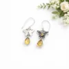 Bohemian butterfly earrings crafted in detailed artisan silver